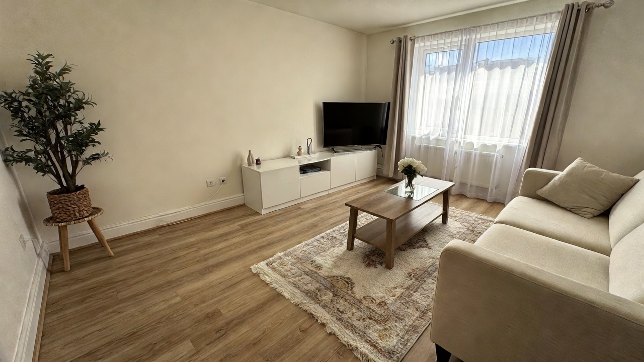 Beautifully presented Airbnb lounge with Scandi styling