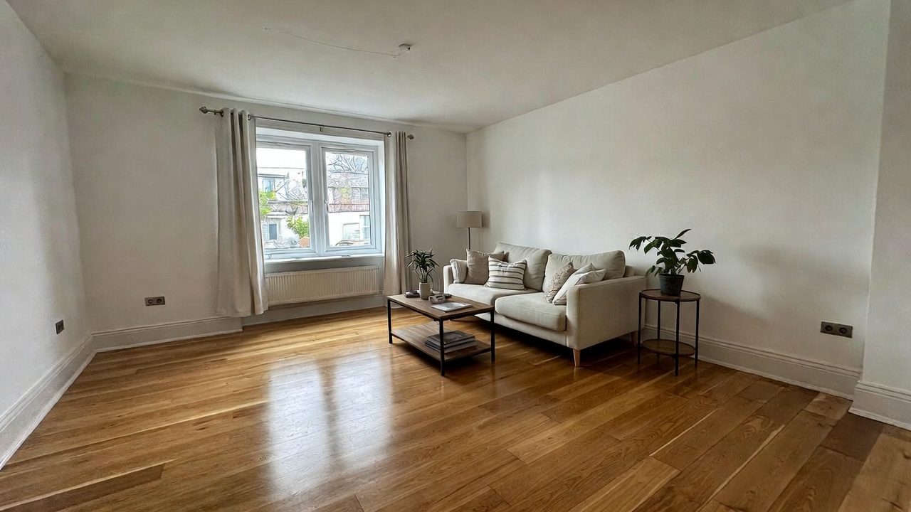 Clean minimalist lounge in a Brentwood rental property